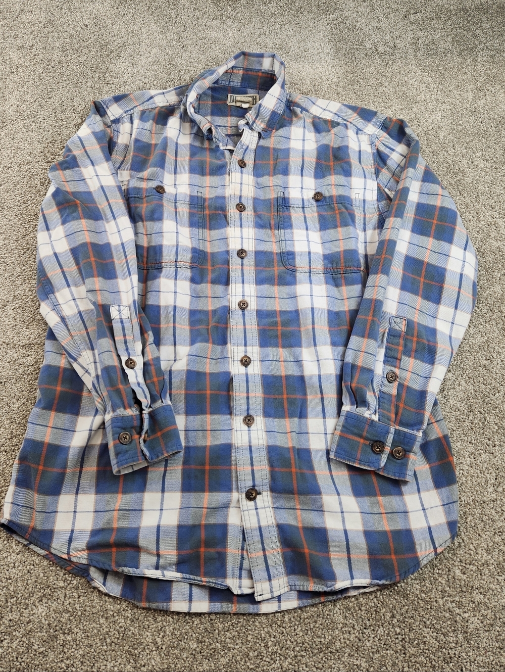 Duluth Trading Co. Size Large Tall Long Sleeve Blue Flannel